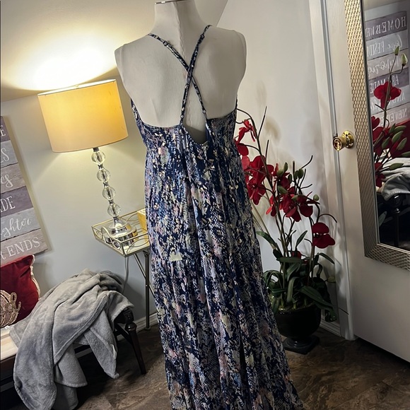 America & Beyond Shimmering Snakeskin Print Spaghetti Strap Maxi Dress - Picture 5 of 8